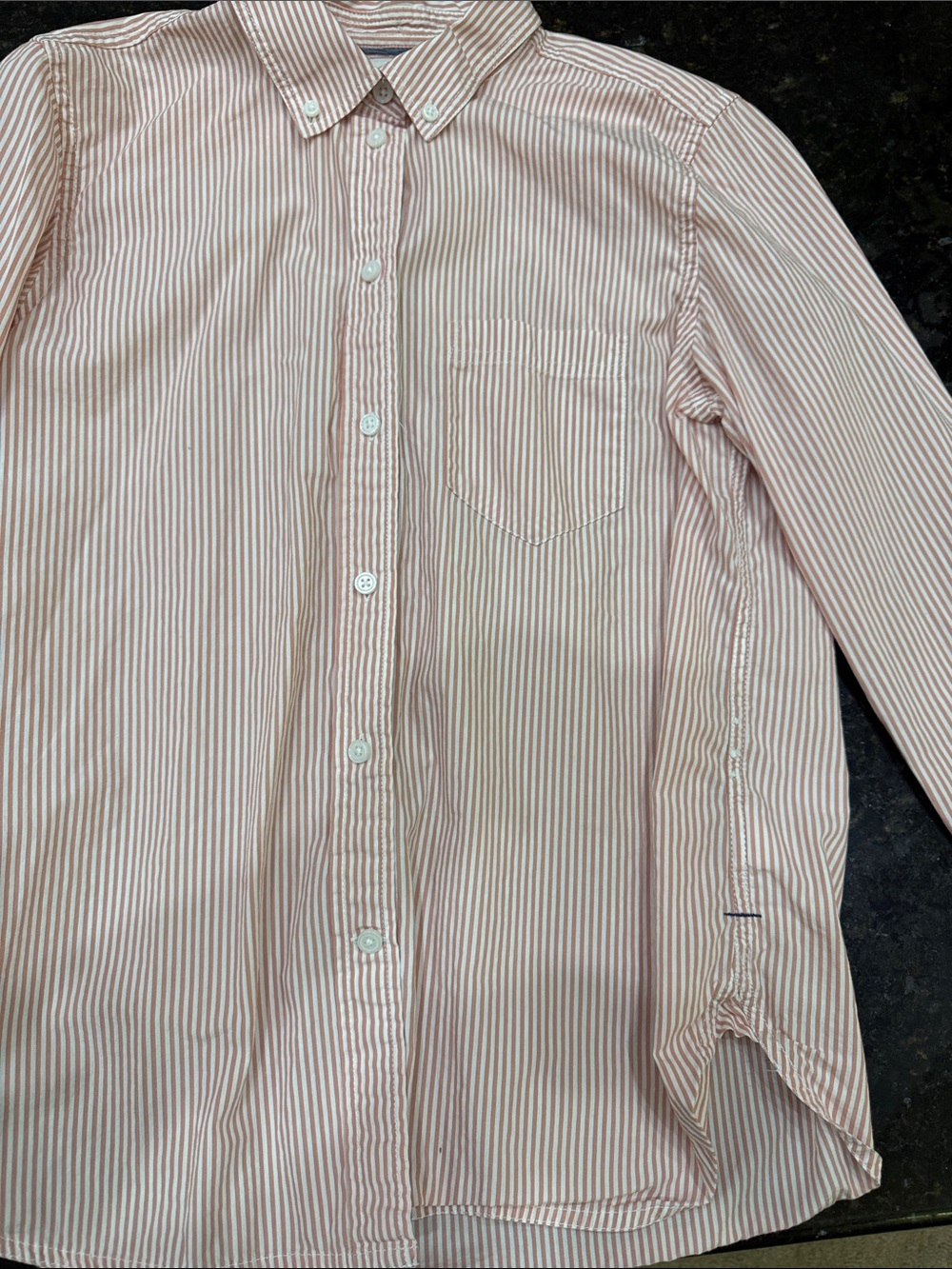 J. Crew Women's Blush and White Striped Button-Down Shirt